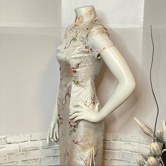 SOLD | 🔥LAST CHANCE🔥 Alice Ko Handmade Chinese Cheongsam Floral Cocktail Dress - Picture 12 of 13